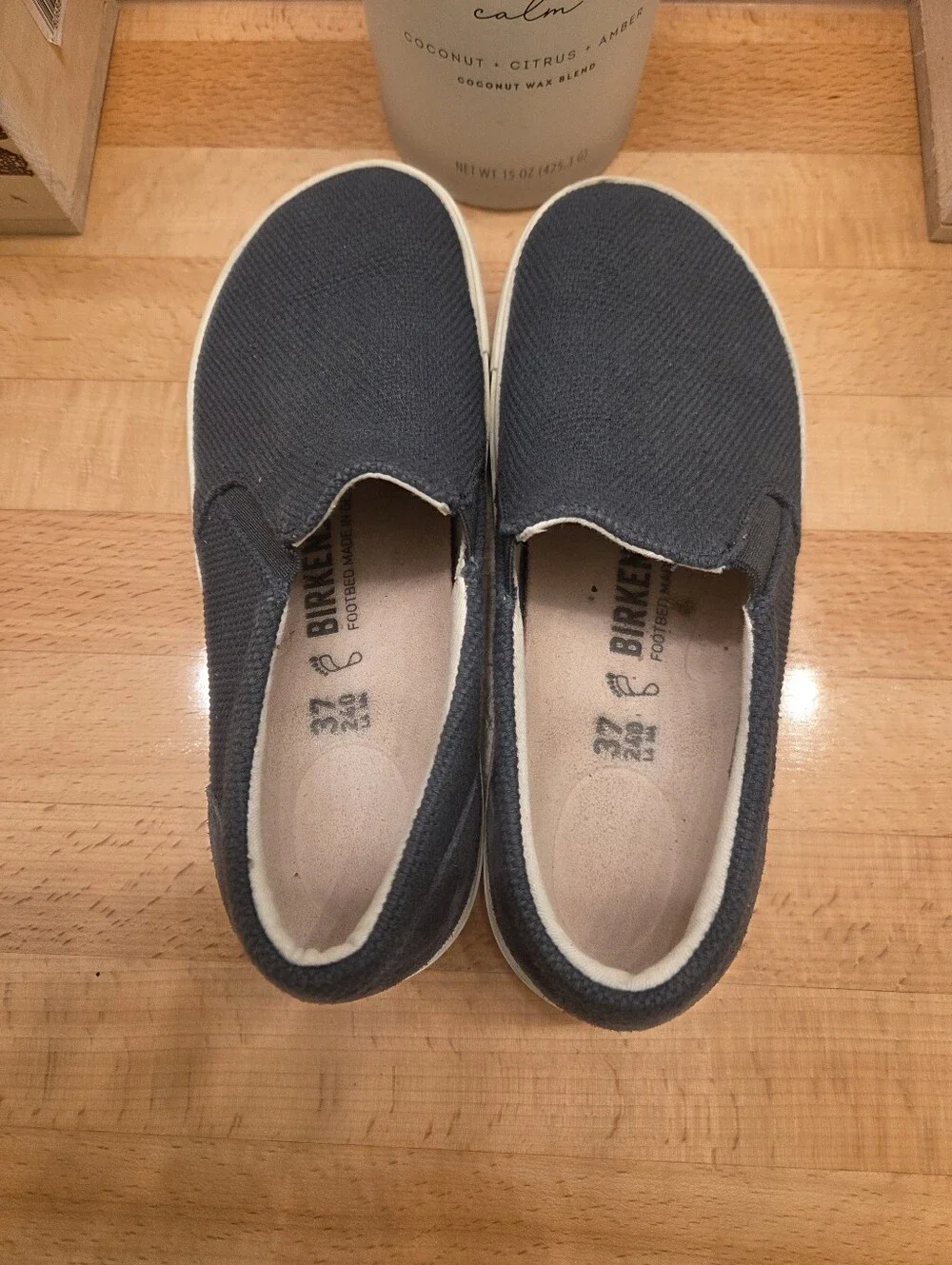 Birkenstock Oswego Slip-On Shoes Midnight Navy Canvas/Suede Women's Size EU 37